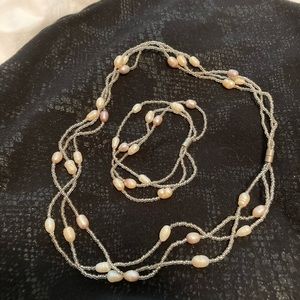 Pearl necklace 18" and bracelet 7" set